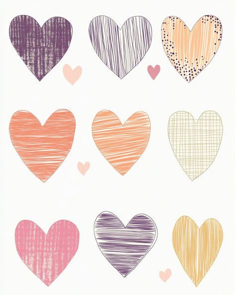 Textured Hearts